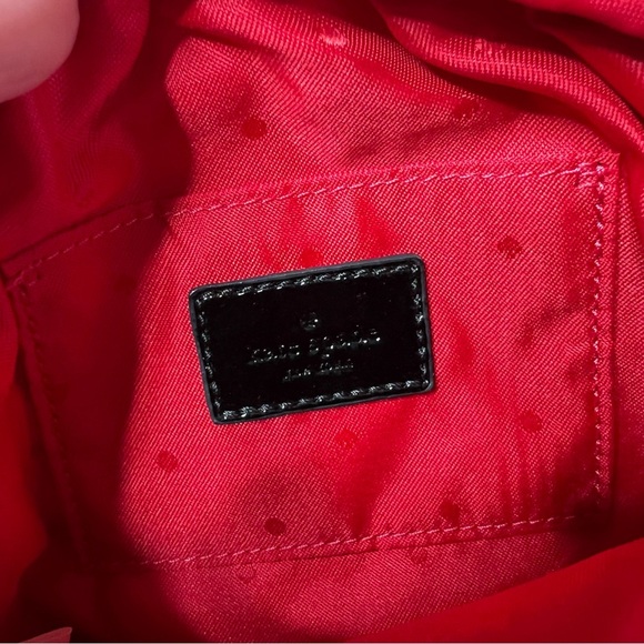 Kate Spade Black White Stripe Satin Crossbody Bag Chain Strap Small Purse - Picture 3 of 15